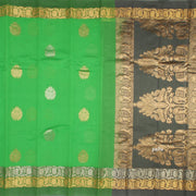 Kuberan Parrot Green Cotton Silk Saree