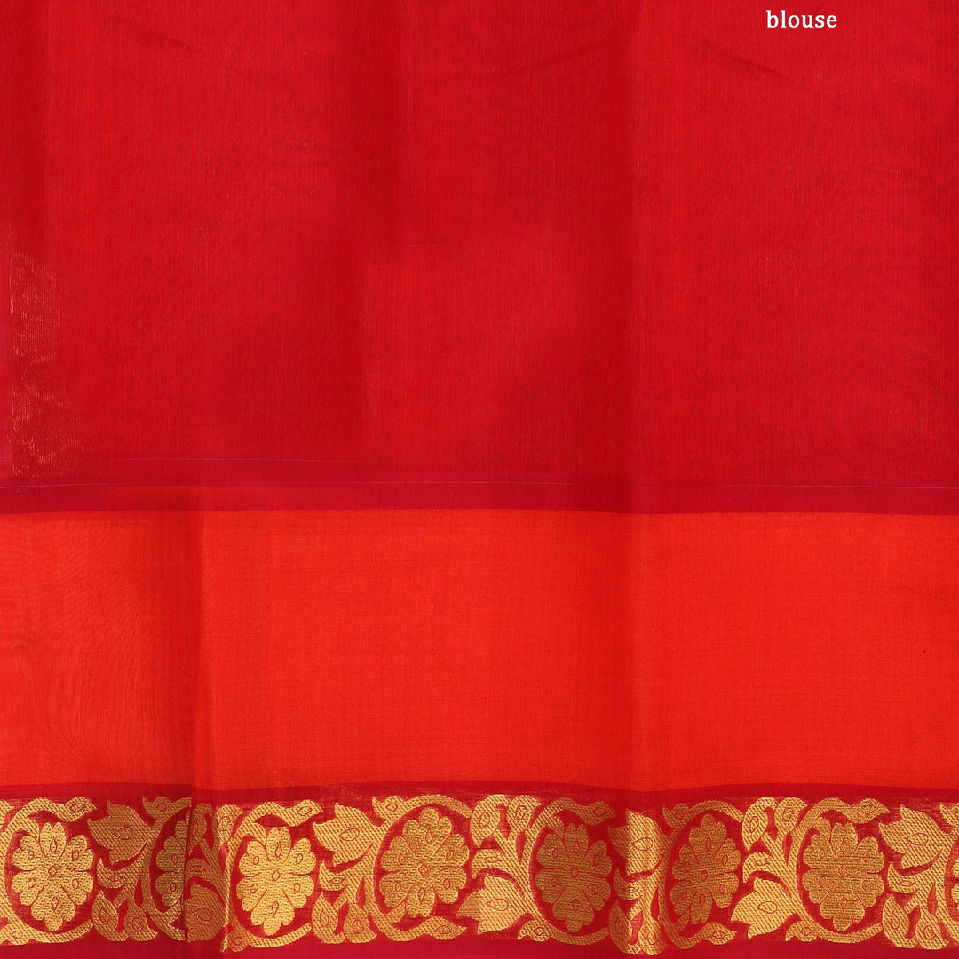 Kuberan Green Orange Cotton Silk Saree