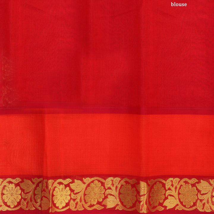 Kuberan Green Orange Cotton Silk Saree
