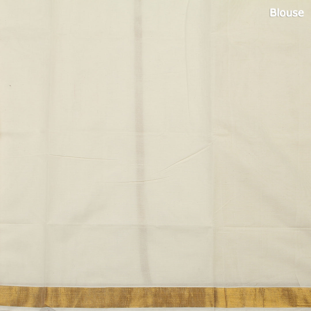 Kuberan White Kerala Kasavu Saree