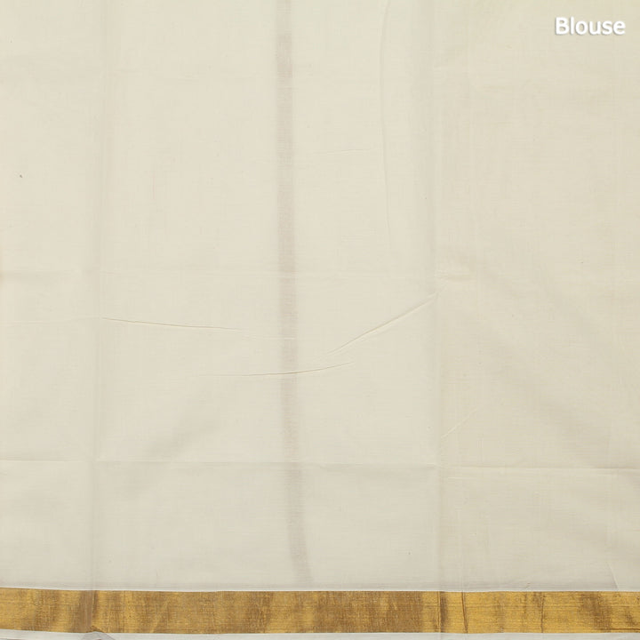 Kuberan White Kerala Kasavu Saree