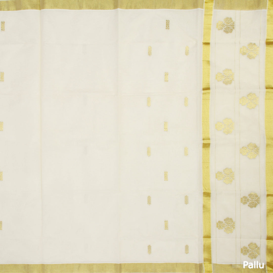 Kuberan White Kerala Kasavu Saree