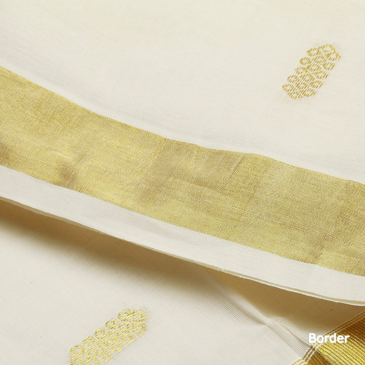 Kuberan White Kerala Kasavu Saree