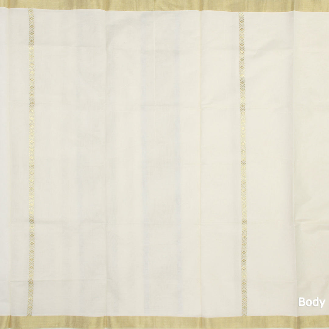 Kuberan White Kerala Kasavu Saree