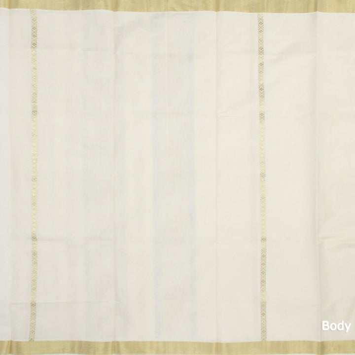 Kuberan White Kerala Kasavu Saree