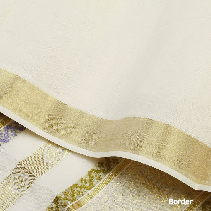 Kuberan White Kerala Kasavu Saree