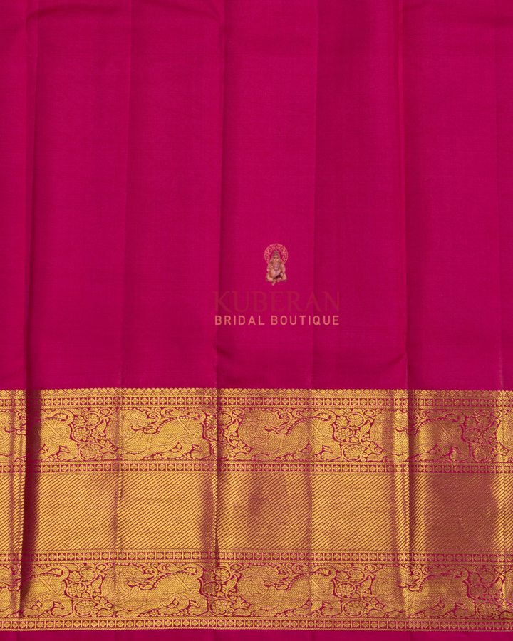 Kuberan Brown Kalamkari Prints Kanchipuram Silk Saree