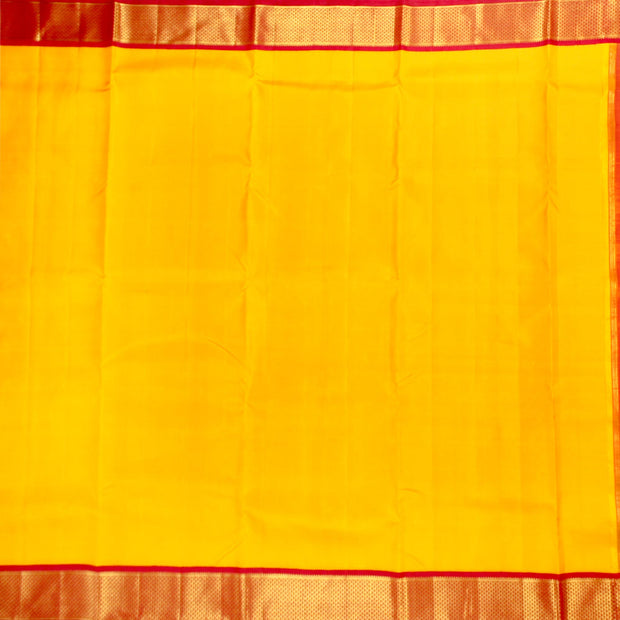 Kuberan Yellow Red 9 Yards Silk Saree