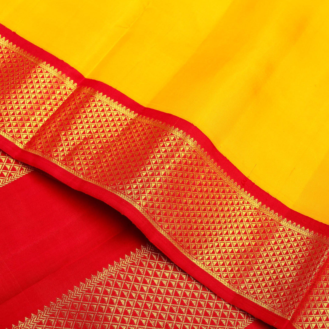 Kuberan Yellow Red 9 Yards Silk Saree