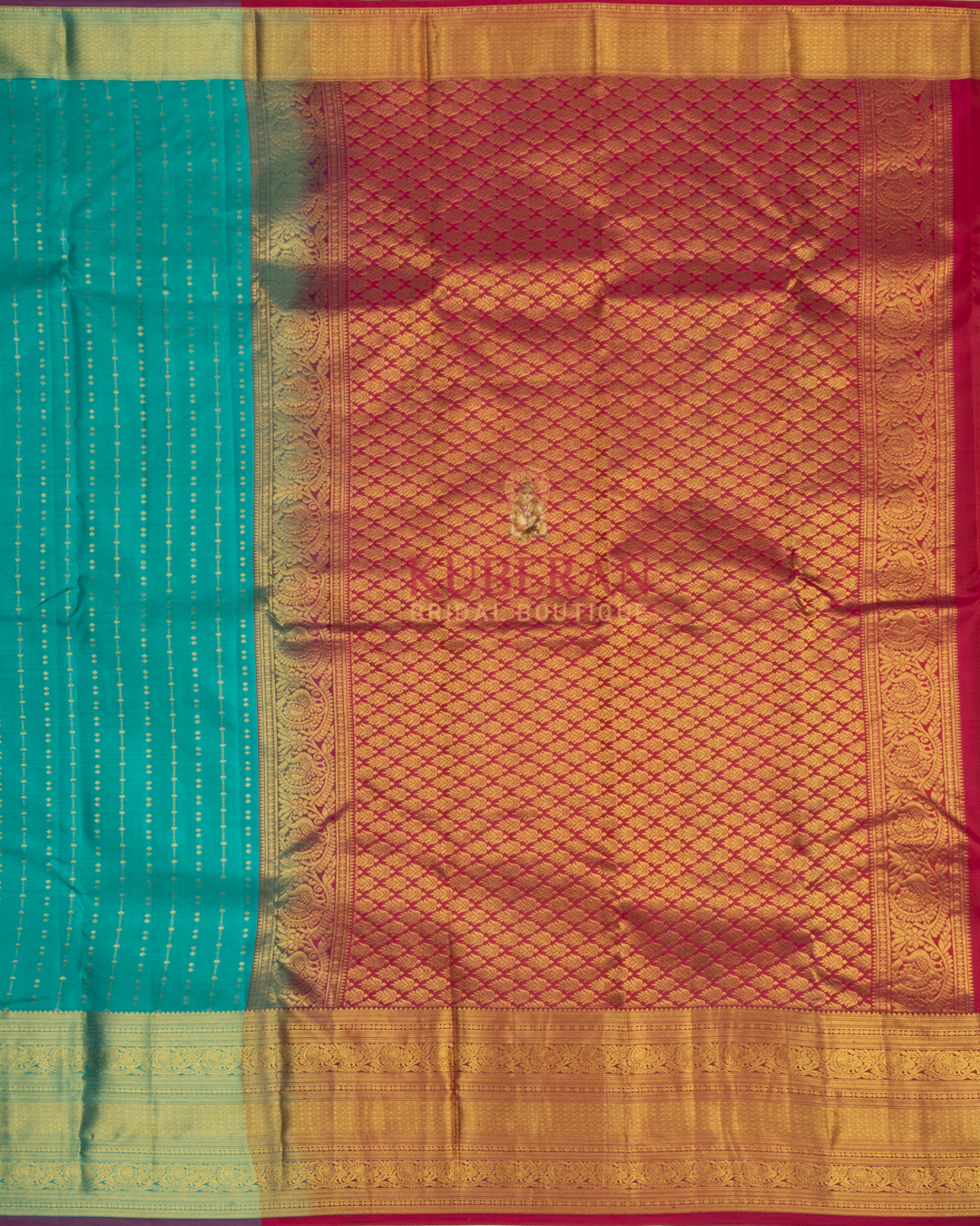 Kuberan Turquoise Blue Kanchivaram Silk Saree
