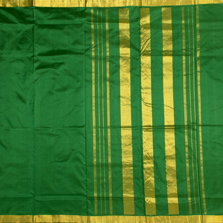 Kuberan Dark Green 9 Yards Silk saree