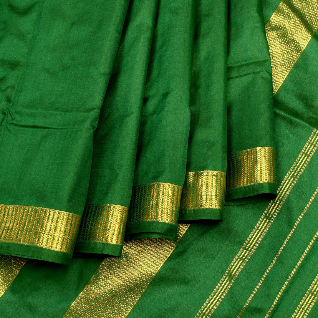 Kuberan Dark Green 9 Yards Silk saree
