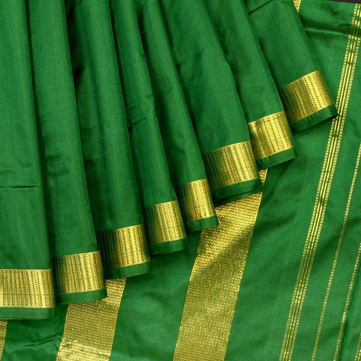 Kuberan Dark Green 9 Yards Silk saree