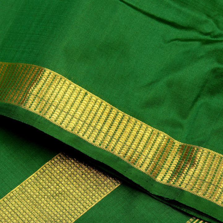 Kuberan Dark Green 9 Yards Silk saree