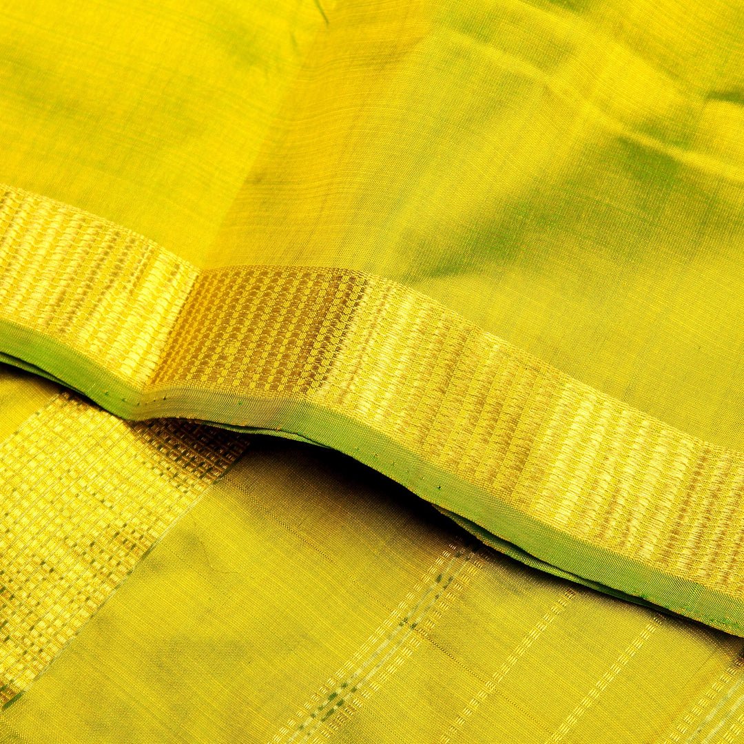 Kuberan Lime Green 9 Yards Silk Saree