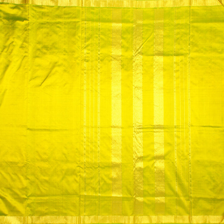 Kuberan Lime Green 9 Yards Silk Saree
