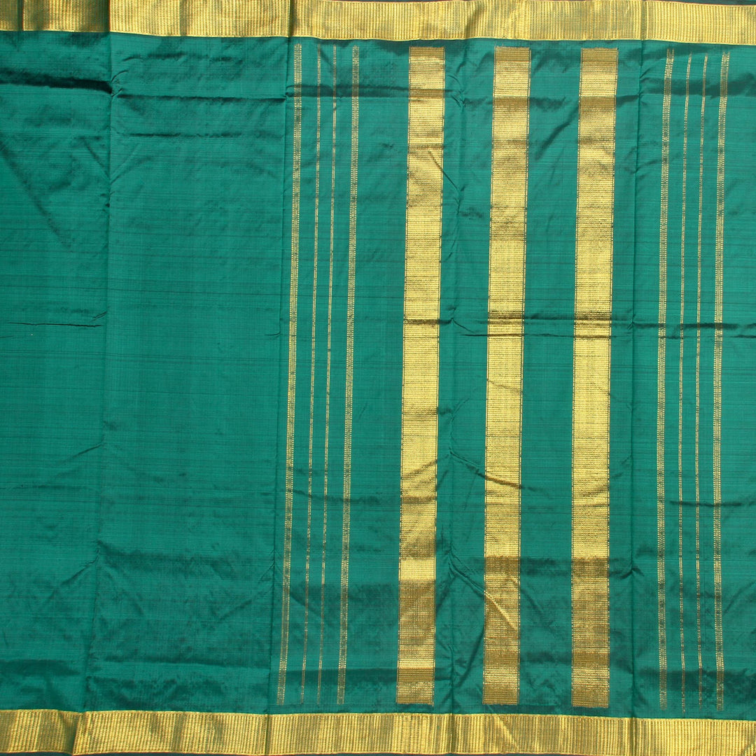 Kuberan Rama Green 9 Yards Silk Saree