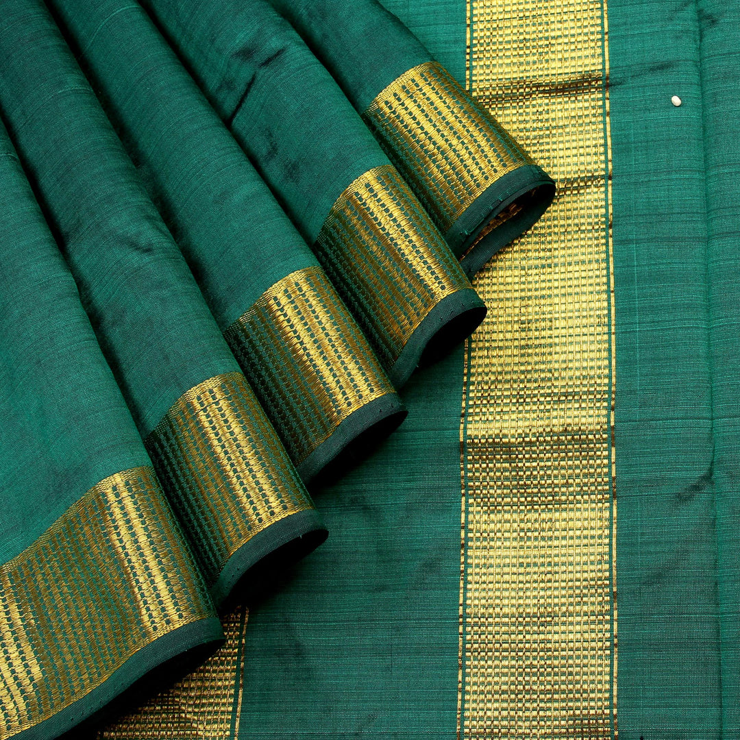 Kuberan Rama Green 9 Yards Silk Saree