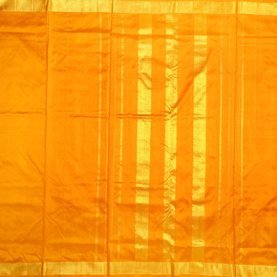 Kuberan Golden Yellow 9 yards Silk Saree