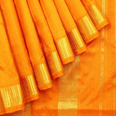 Kuberan Golden Yellow 9 yards Silk Saree