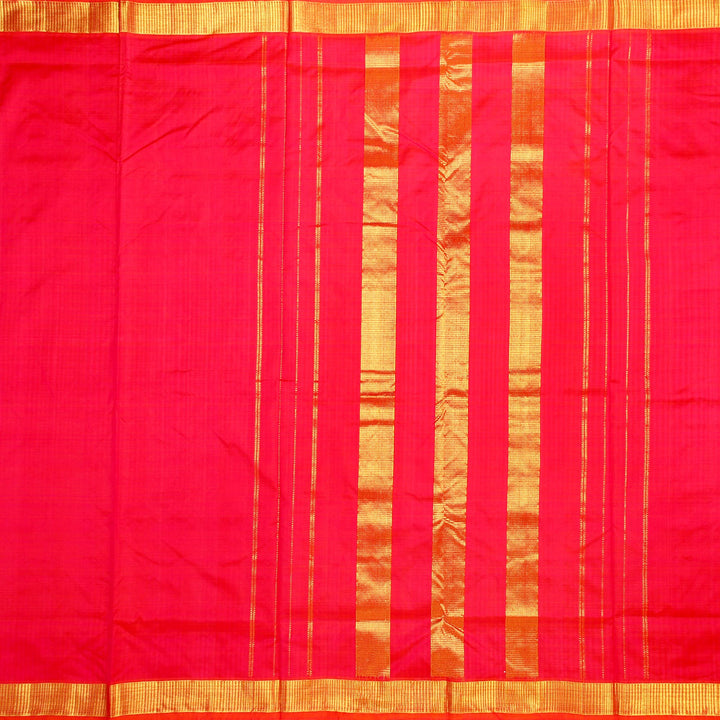 Kuberan Red Pink 9 Yards Silk Saree