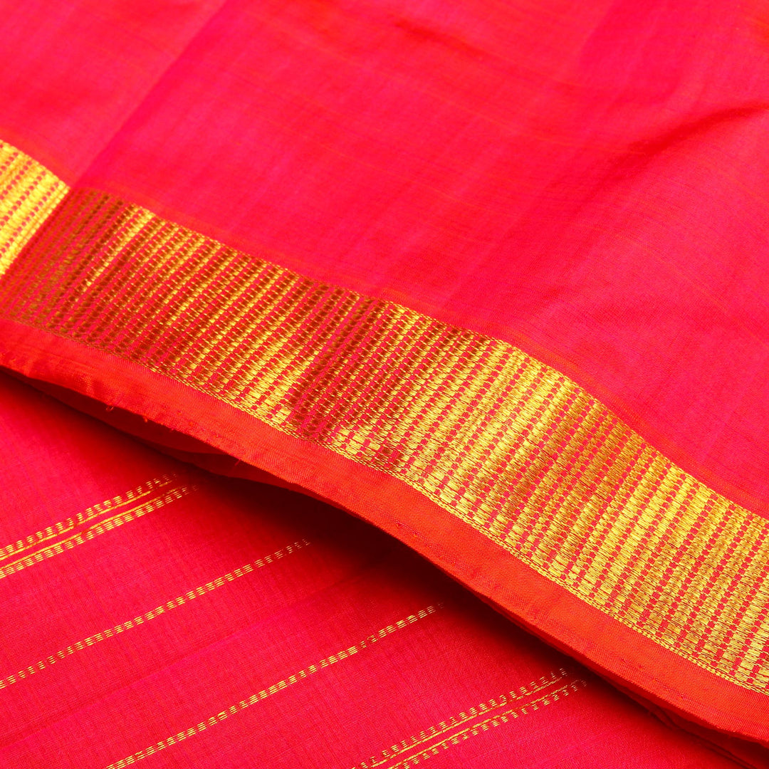 Kuberan Red Pink 9 Yards Silk Saree