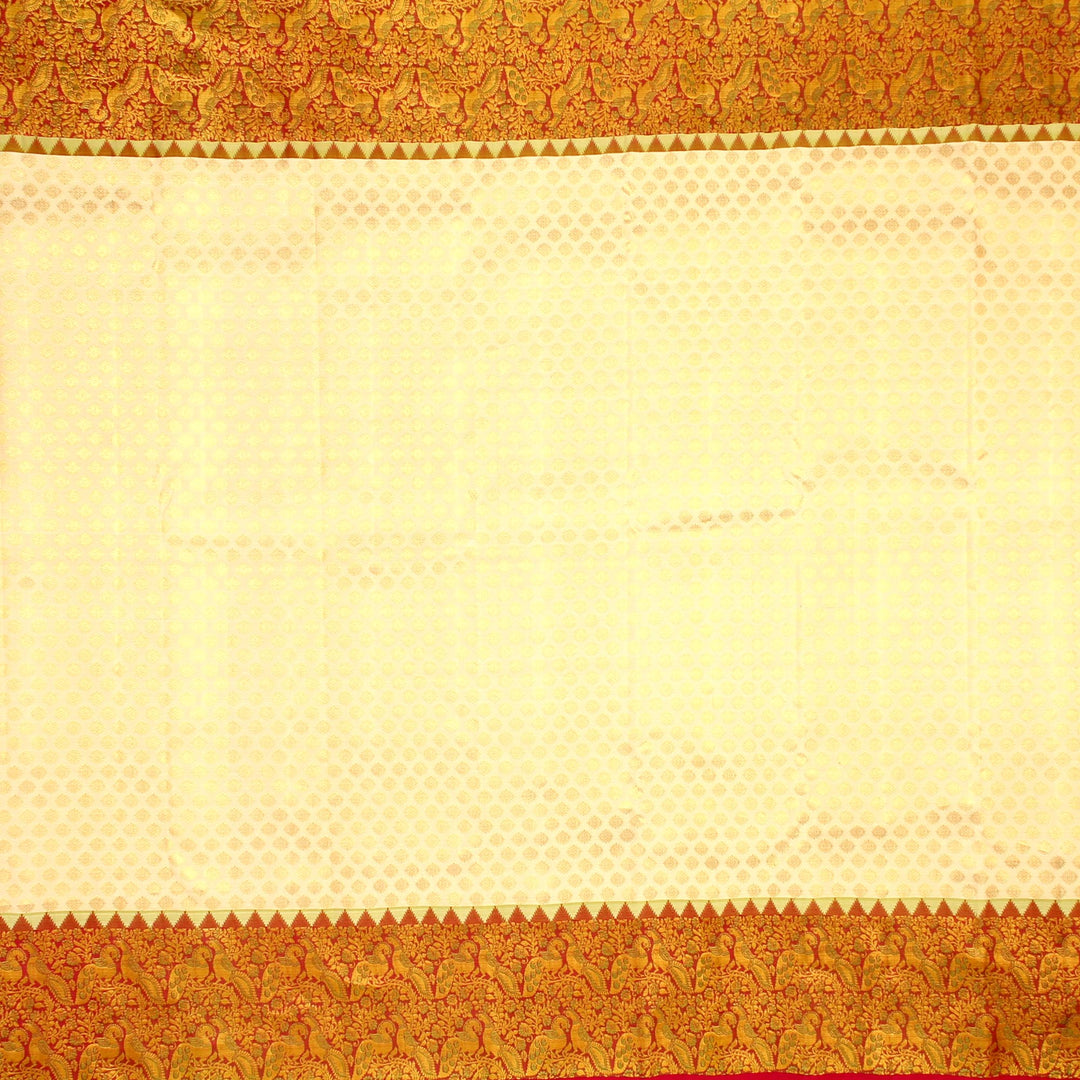 Kuberan White Pink Pure Kanchipuram Silk Saree