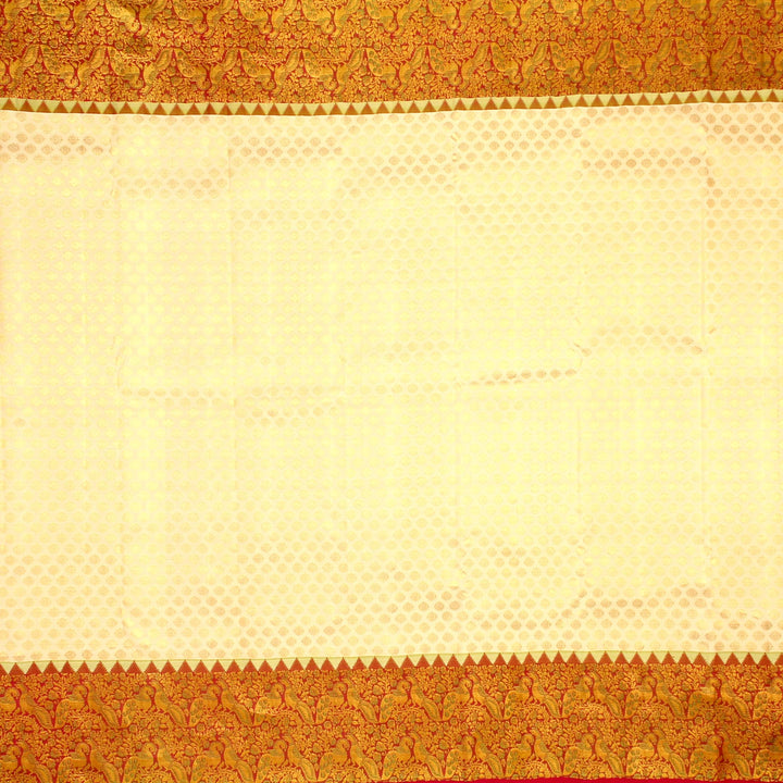 Kuberan White Pink Pure Kanchipuram Silk Saree