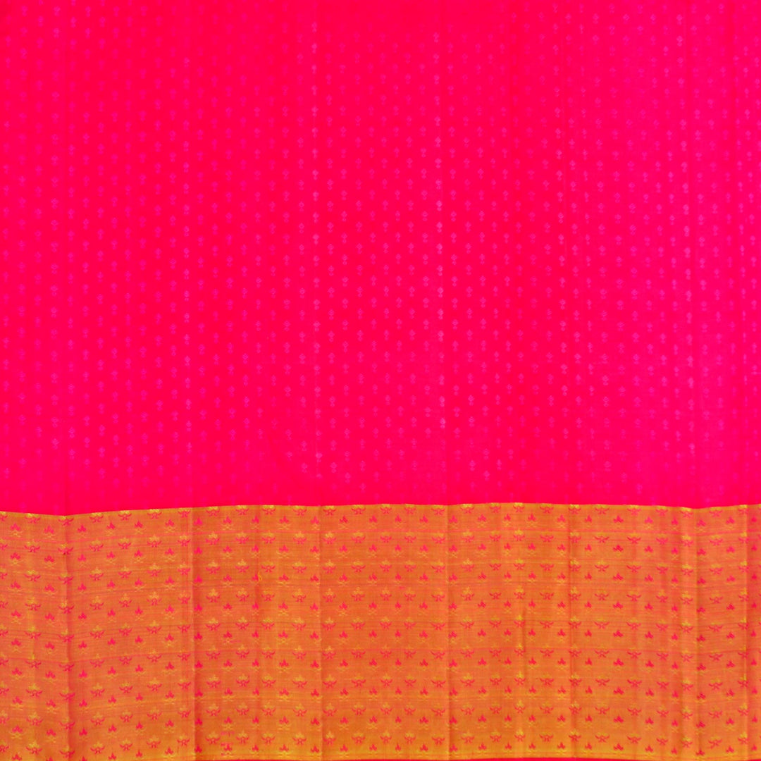 Kuberan White Pink Pure Kanchipuram Silk Saree