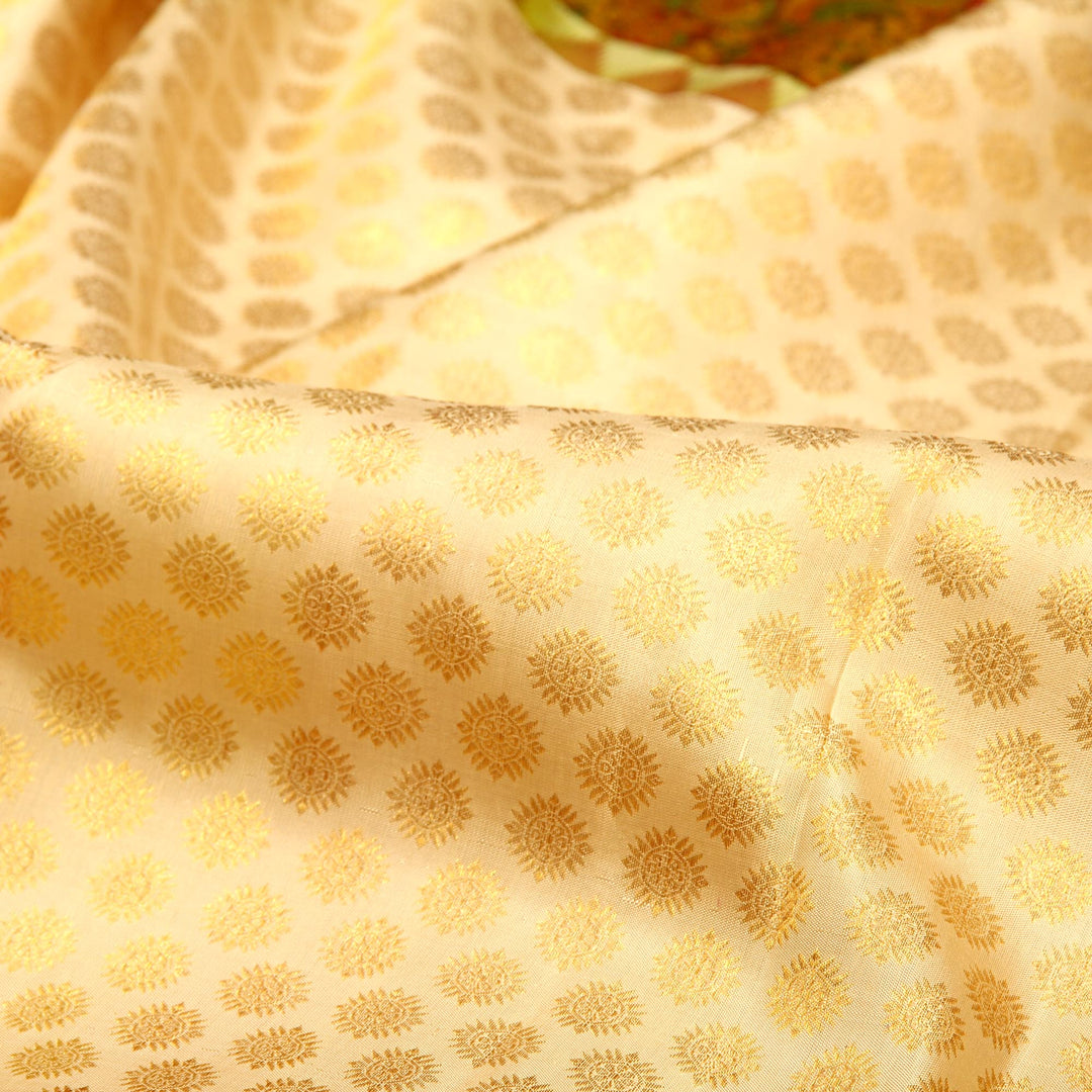 Kuberan White Pink Pure Kanchipuram Silk Saree