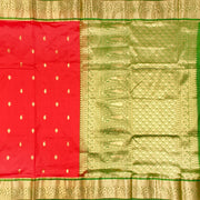 Kuberan Red Pink Green 9 Yards Silk Saree
