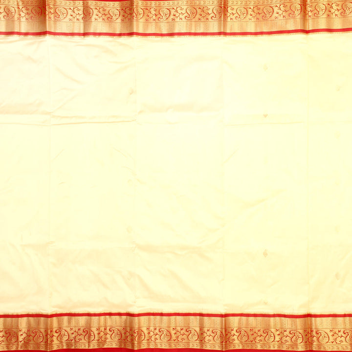 Kuberan White 9 Yards Silk Saree