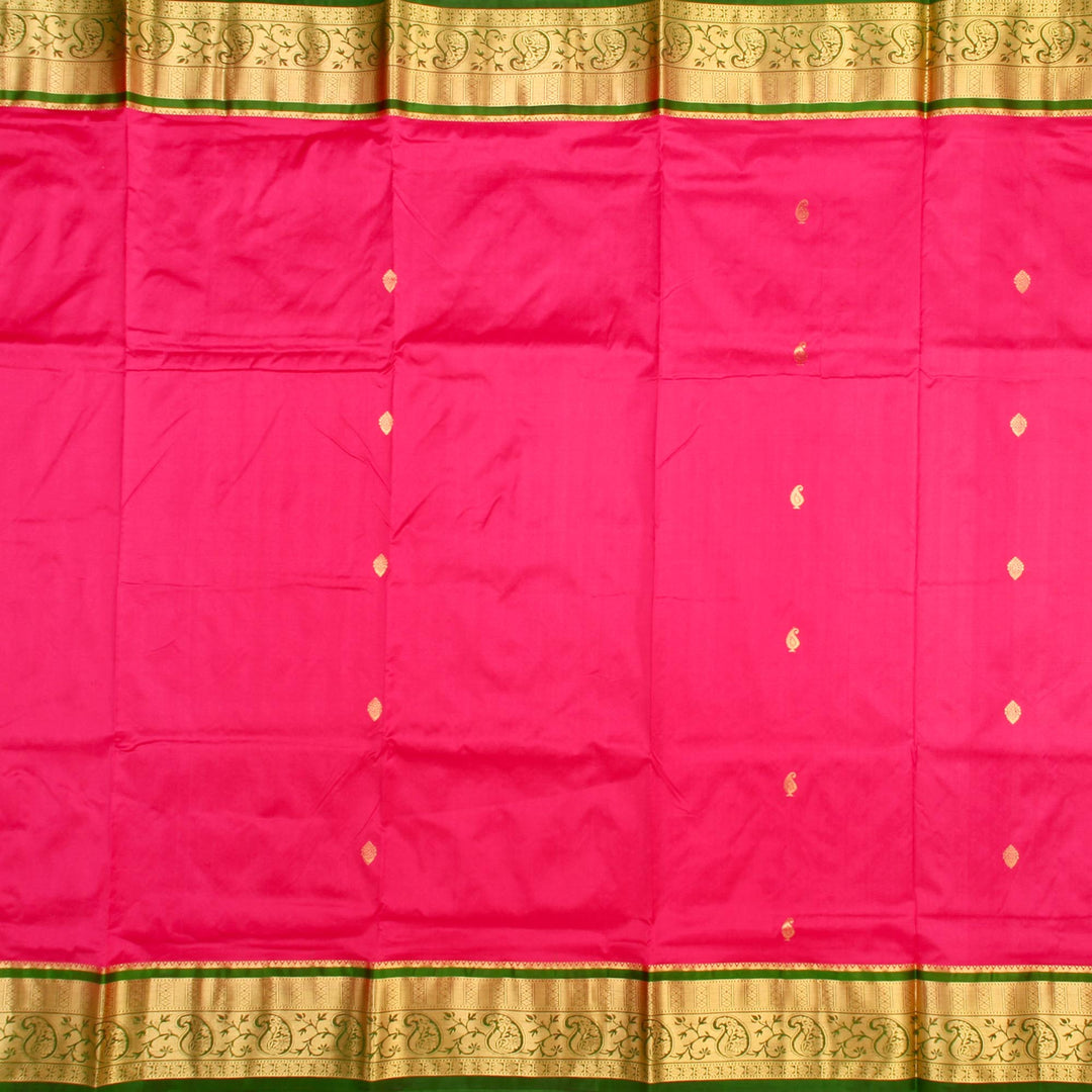 Kuberan Pink Green 9 Yards Silk Saree