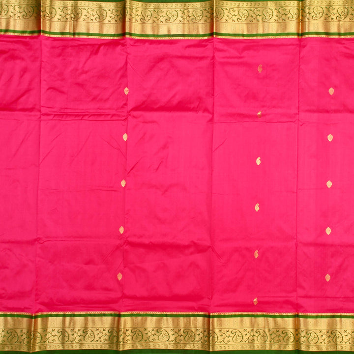 Kuberan Pink Green 9 Yards Silk Saree