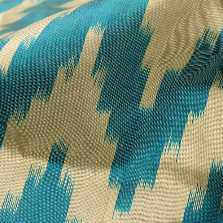 Kuberan White Blue pochampally Silk Saree