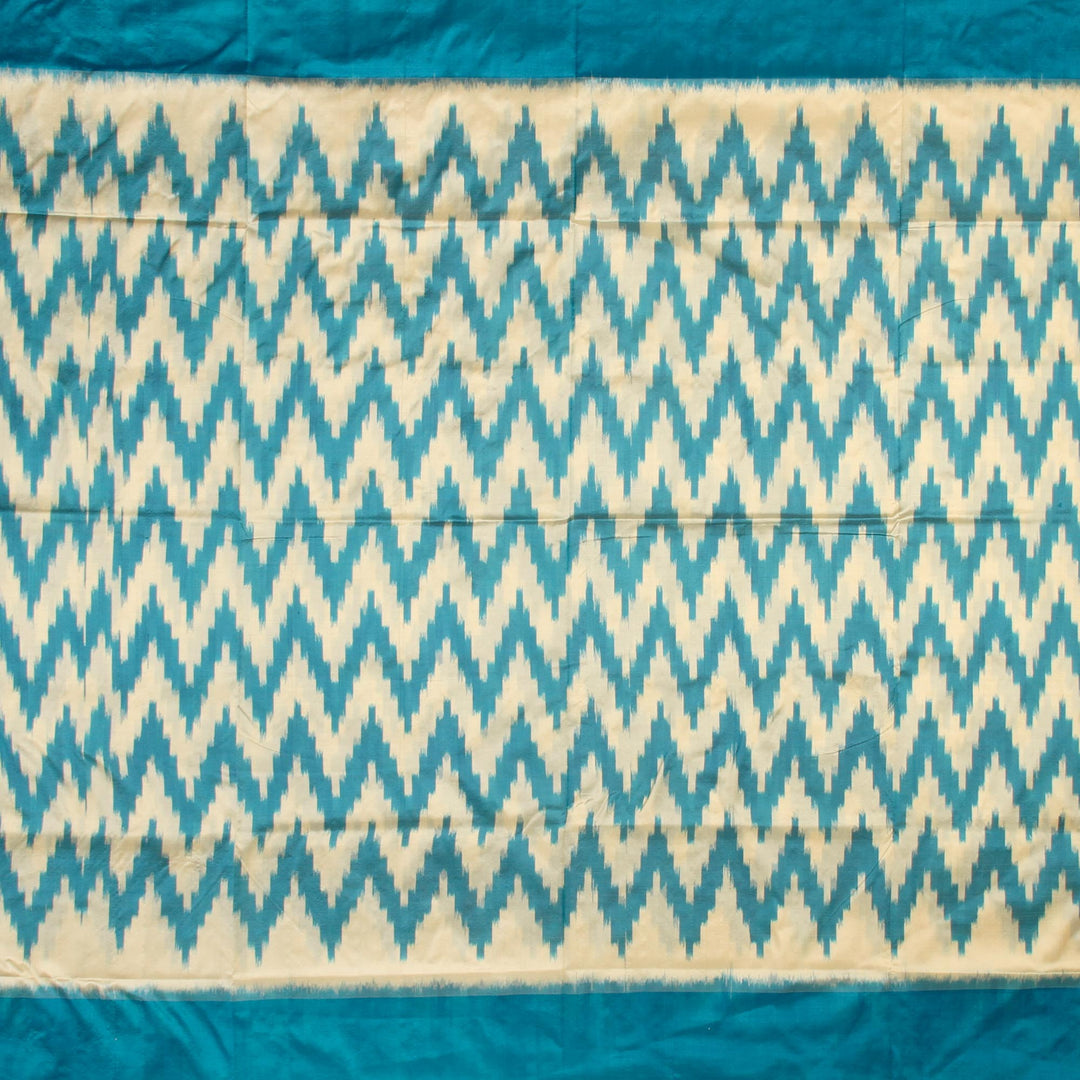 Kuberan White Blue pochampally Silk Saree