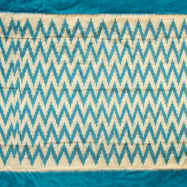 Kuberan White Blue pochampally Silk Saree