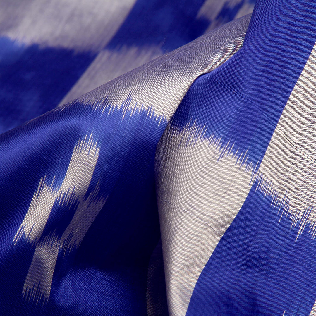 Kuberan White Blue pochampally Silk Saree