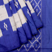 Kuberan White Blue pochampally Silk Saree