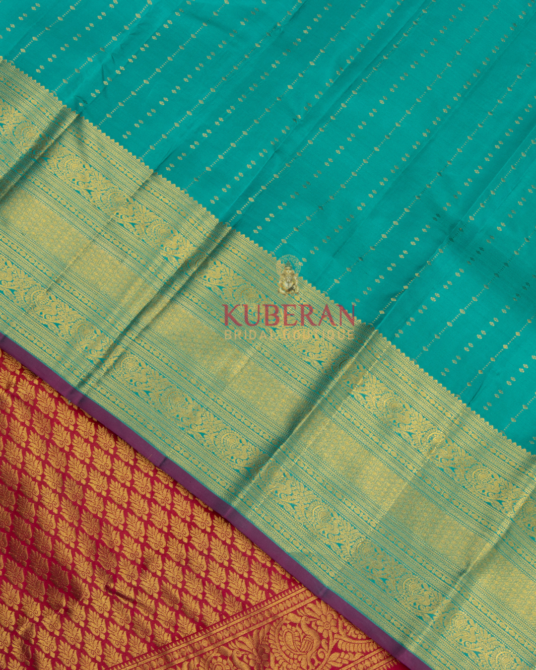 Kuberan Turquoise Blue Kanchivaram Silk Saree
