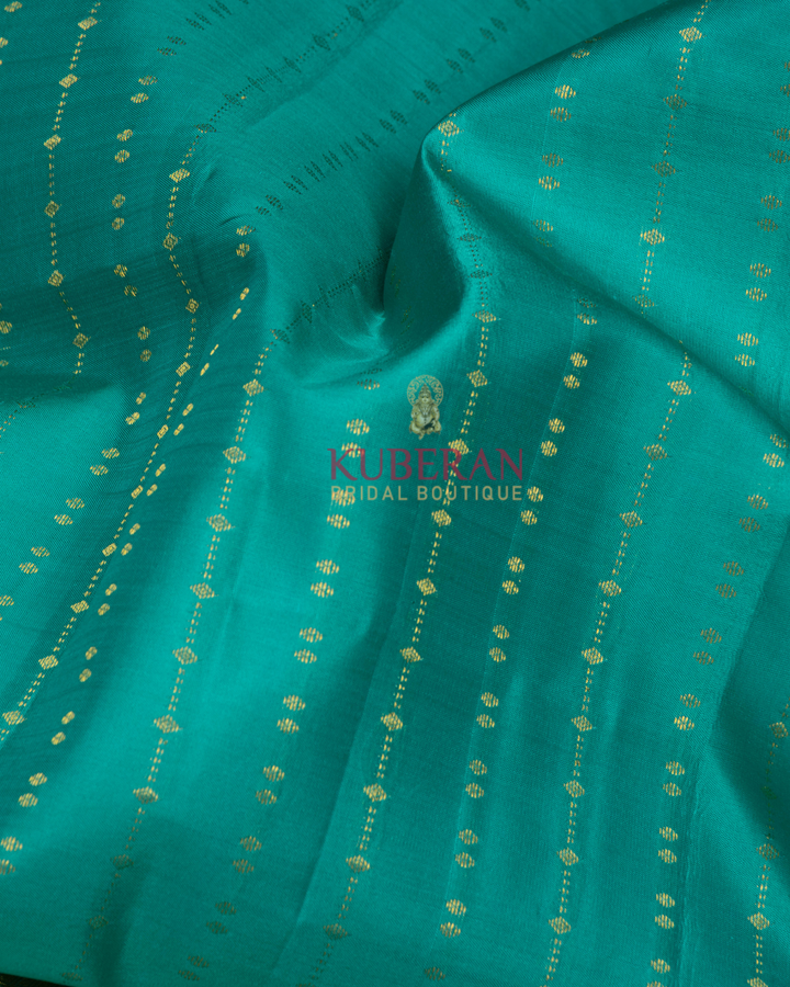Kuberan Turquoise Blue Kanchivaram Silk Saree