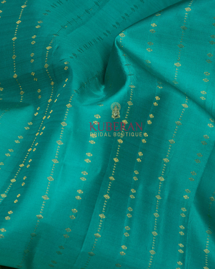 Kuberan Turquoise Blue Kanchivaram Silk Saree