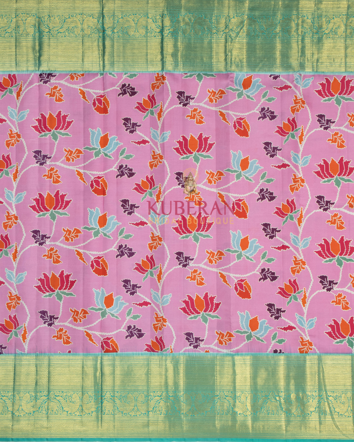 Kuberan Pink Kalamkari Prints Kanchipuram Silk Saree