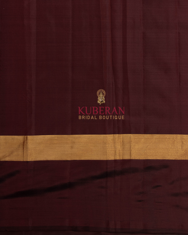 Kuberankanchivaram Sky Blue With Maroon Border Silk Saree
