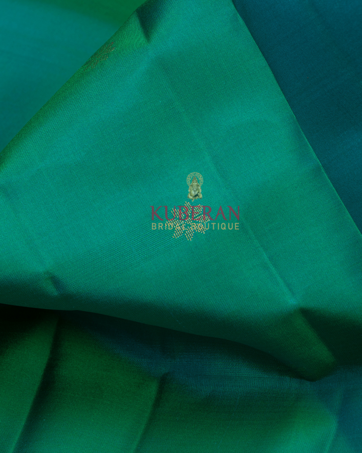 Kuberankanchivaram Sky Blue With Maroon Border Silk Saree