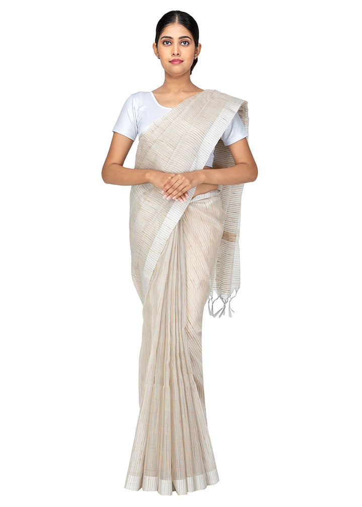 Kuberan Silver Kora Cotton Saree