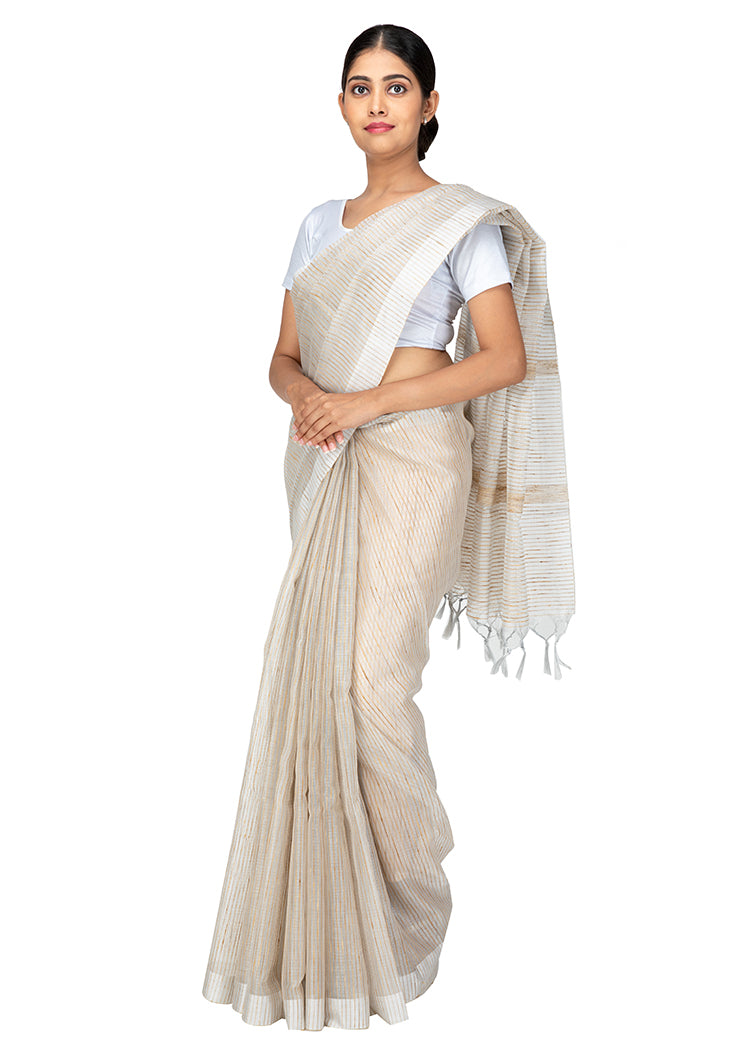 Kuberan Silver Kora Cotton Saree