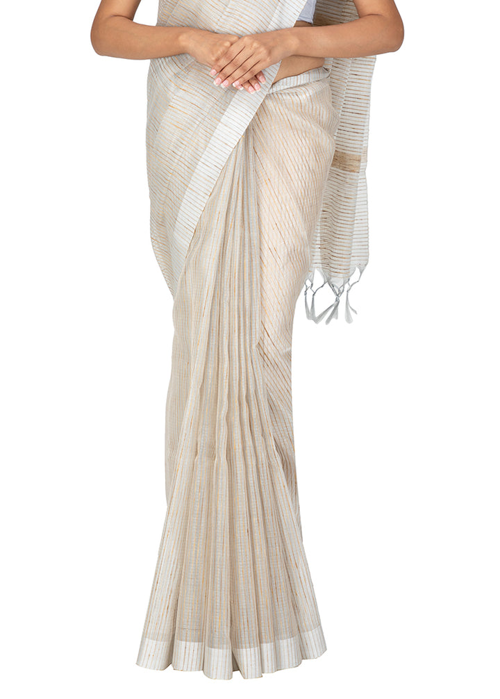 Kuberan Silver Kora Cotton Saree