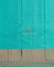 Kuberan Kanchivaram Sky Blue With Golden Border Silk Saree