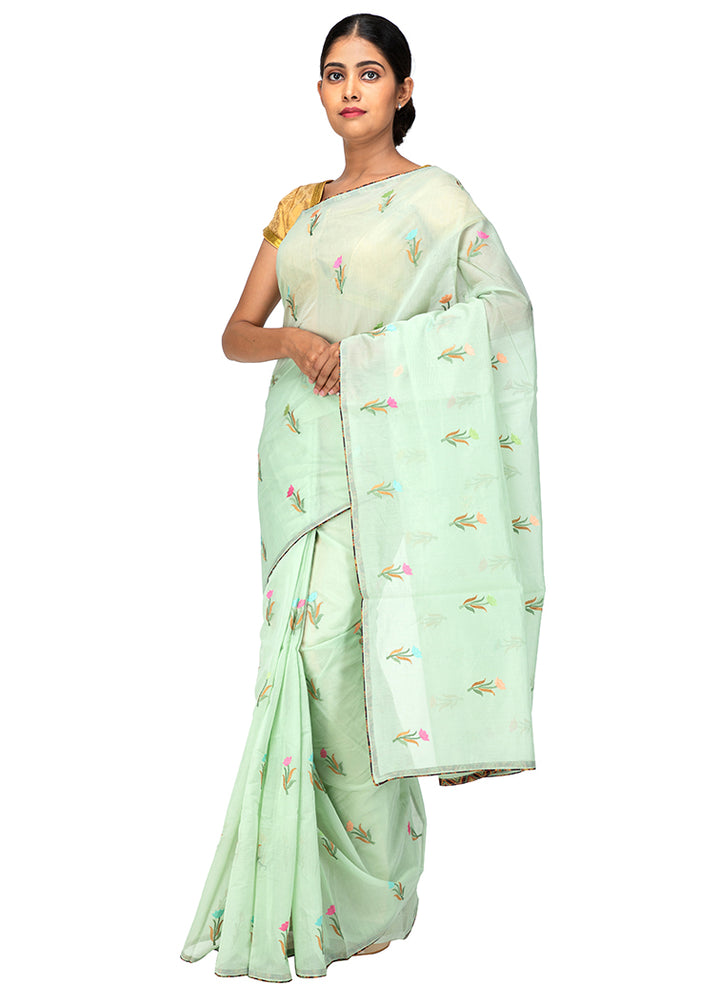 Kuberan Light Blue Cotton Saree